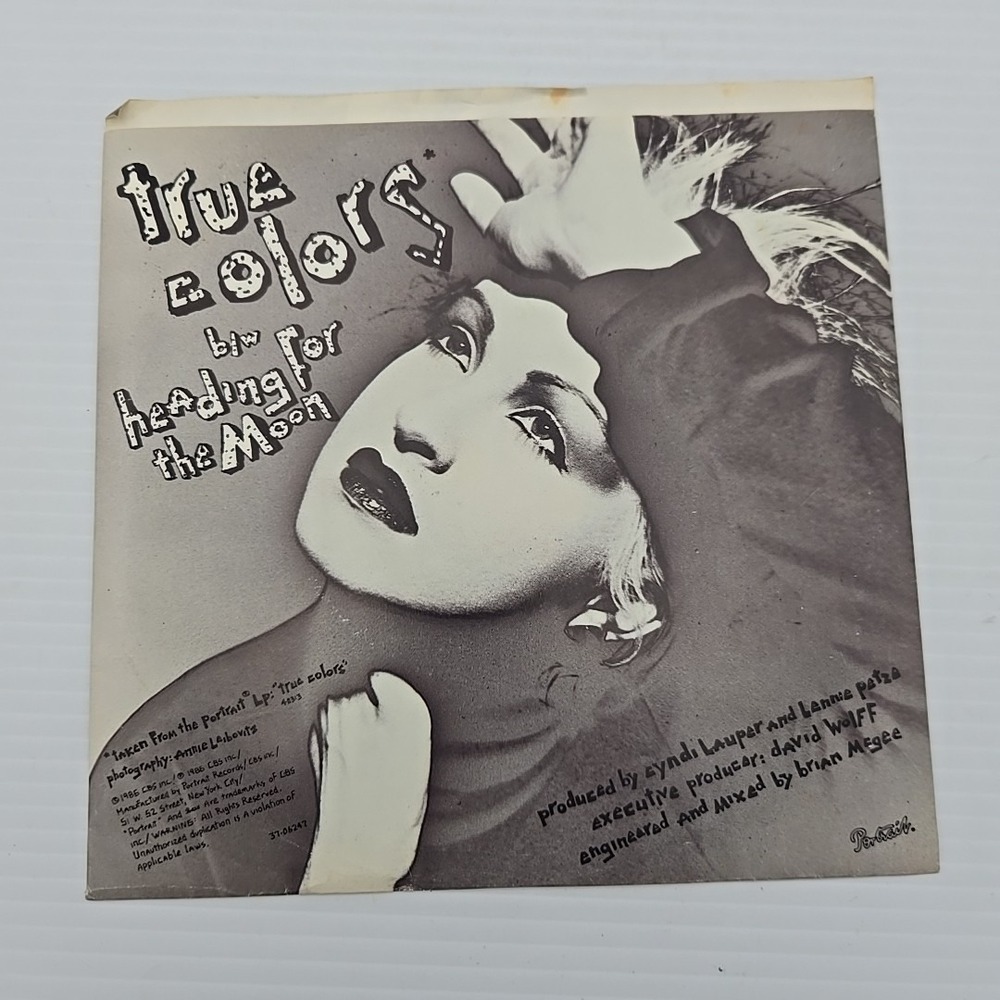Cyndi Lauper True Colors Heading For The Moon 7" 45 RPM Vinyl Single 37-06247